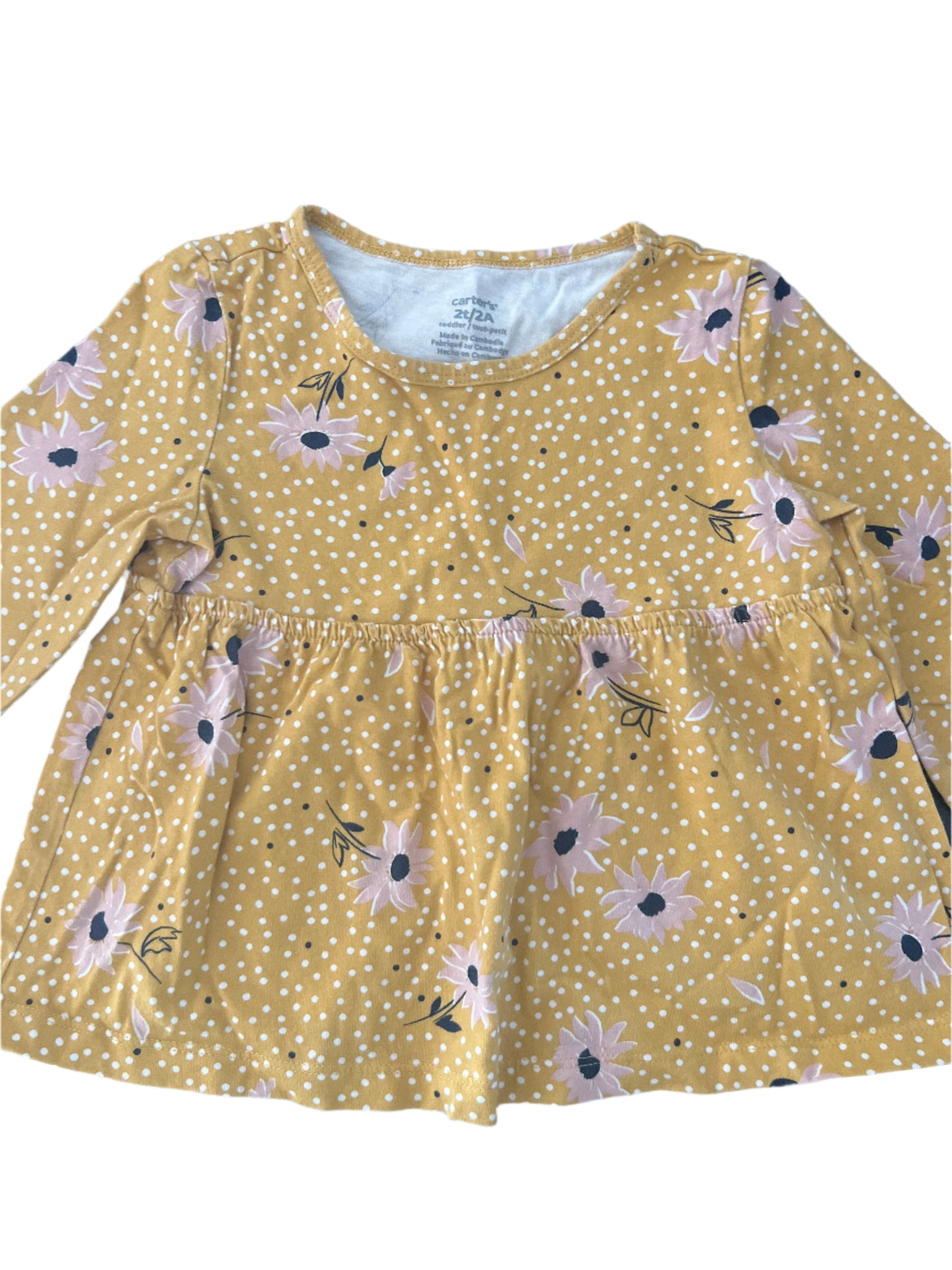 Chandail Jaune fleurie Carters 2T