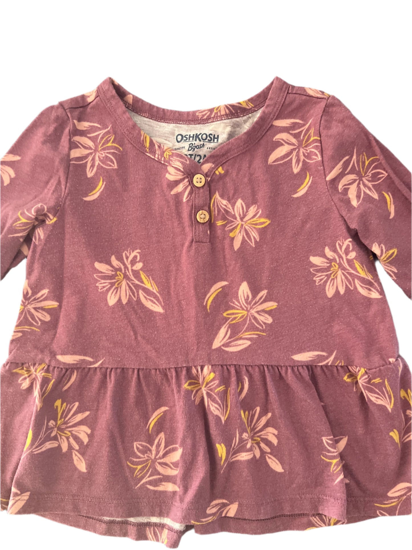 Chandail mauve fleurie Oshkosh 2T