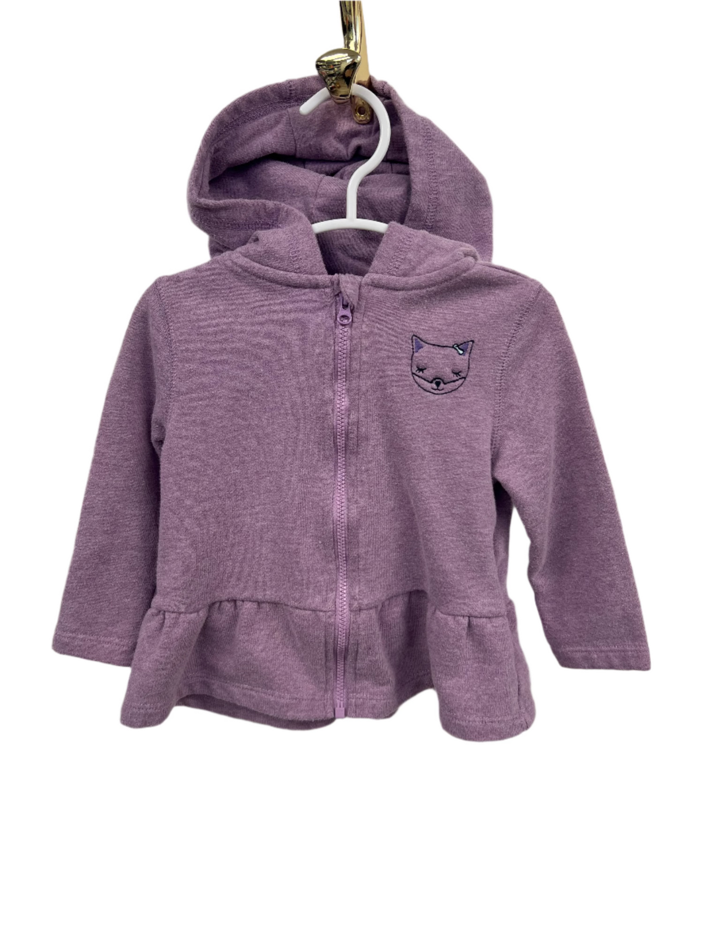 Veste à capuchon mauve zipper 12-18M