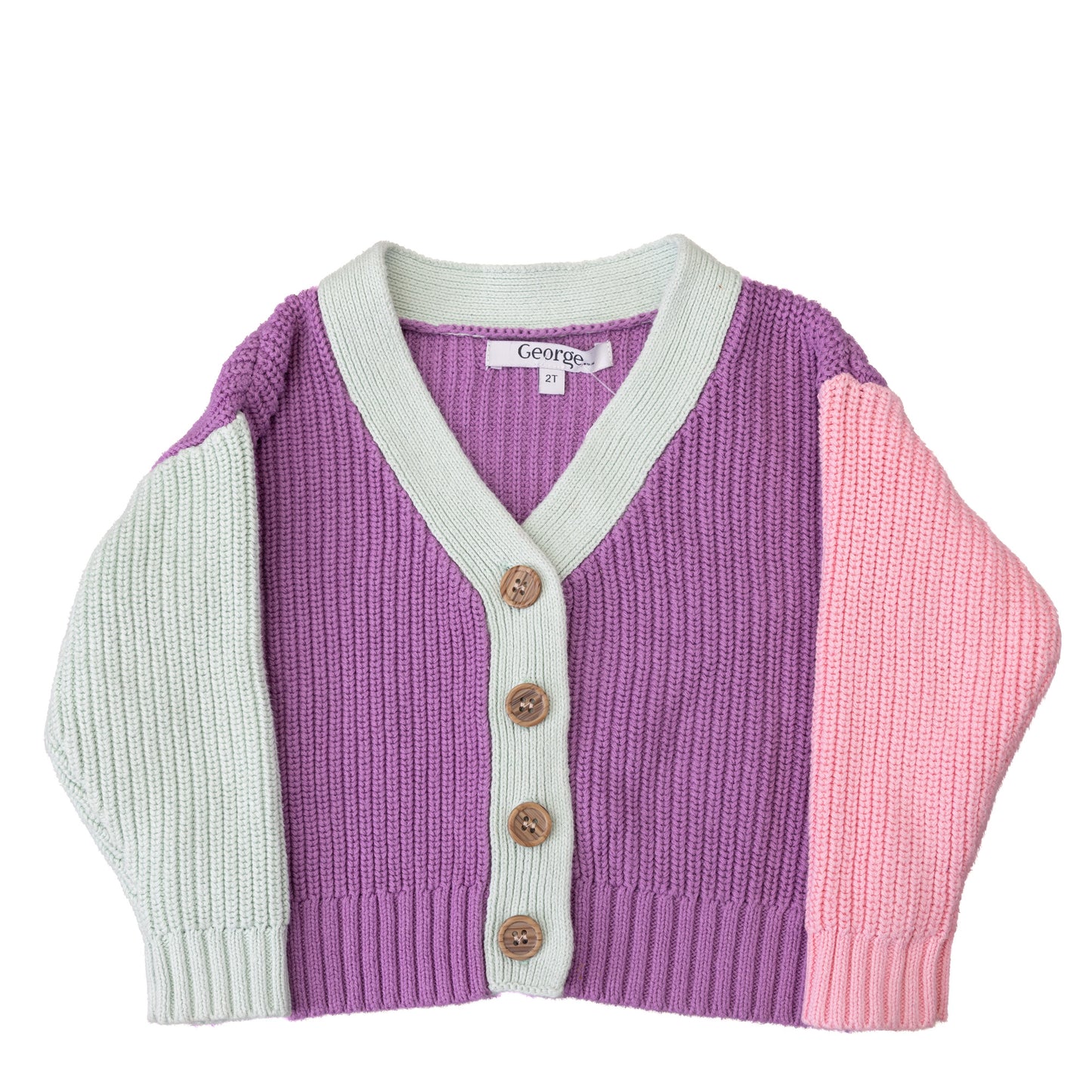 Cardigan tricolore en tricot – 2T