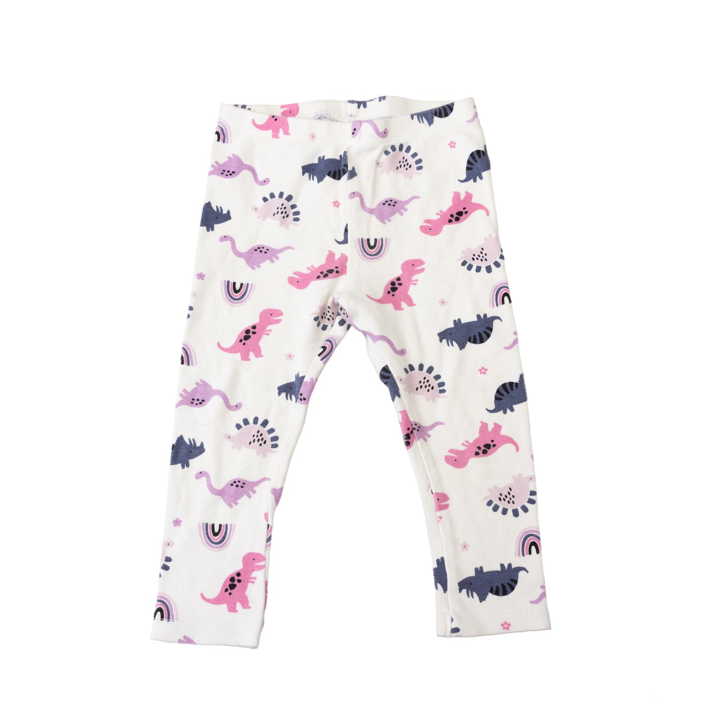 Legging blanc à dinosaures colorés – Pekkle – 24M