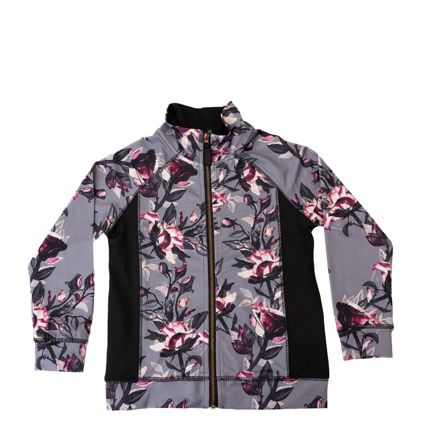 Veste sport florale grise et noire – 4 ans
