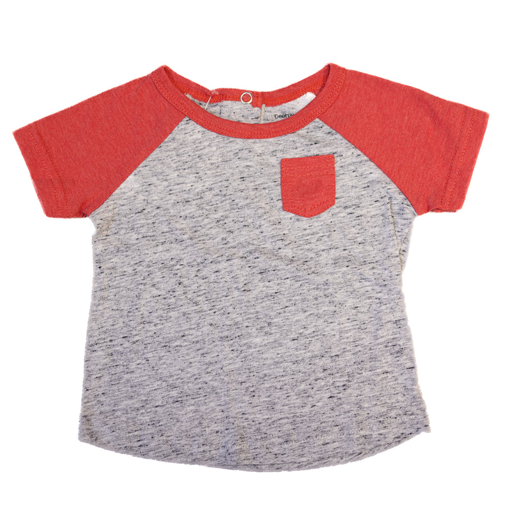 T-Shirt Gris et Rouge 3-6M