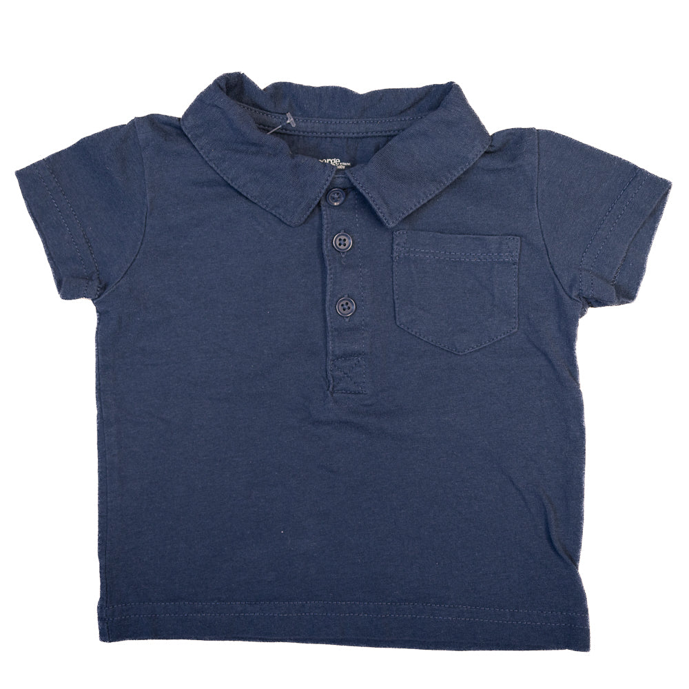 T-Shirt Polo Bleu Foncé 3-6M