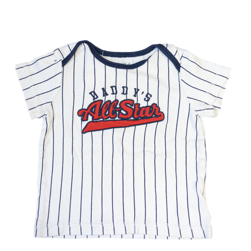 T-Shirt rayé sportif – Daddy’s All-Star 6-9M