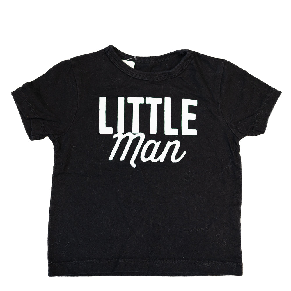 T-shirt noir “Little Man” 12-18M