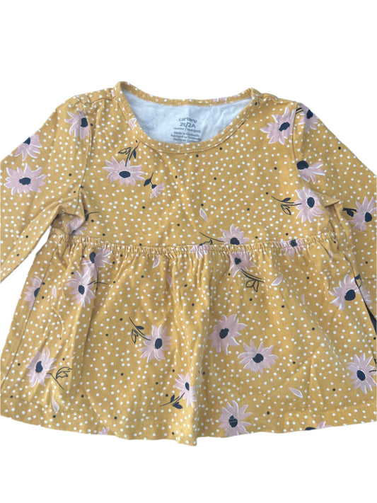 Chandail Jaune fleurie Carters 2T