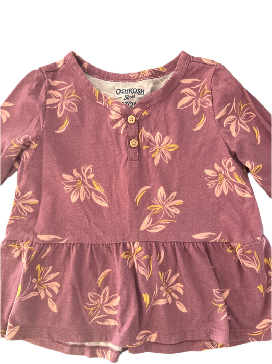 Chandail mauve fleurie Oshkosh 2T