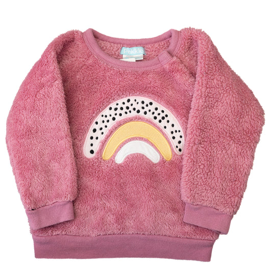 Chandail doux rose avec arc-en-ciel – Pekkle – 18M