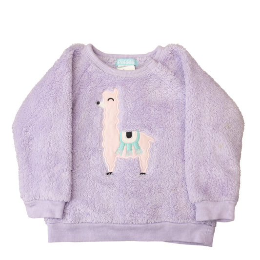 Chandail doux mauve avec lama – Pekkle – 18M