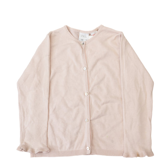 Cardigan rose pâle avec volants – Zara – 4-5 ans
