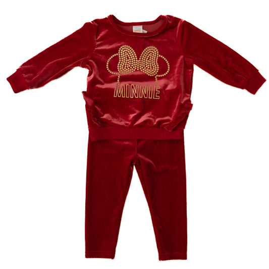 Ensemble en velours rouge Minnie – 12-18M