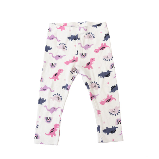 Legging blanc à dinosaures colorés – Pekkle – 24M