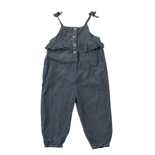 Salopette bleu gris à volants – ZARA – 2-3 ans