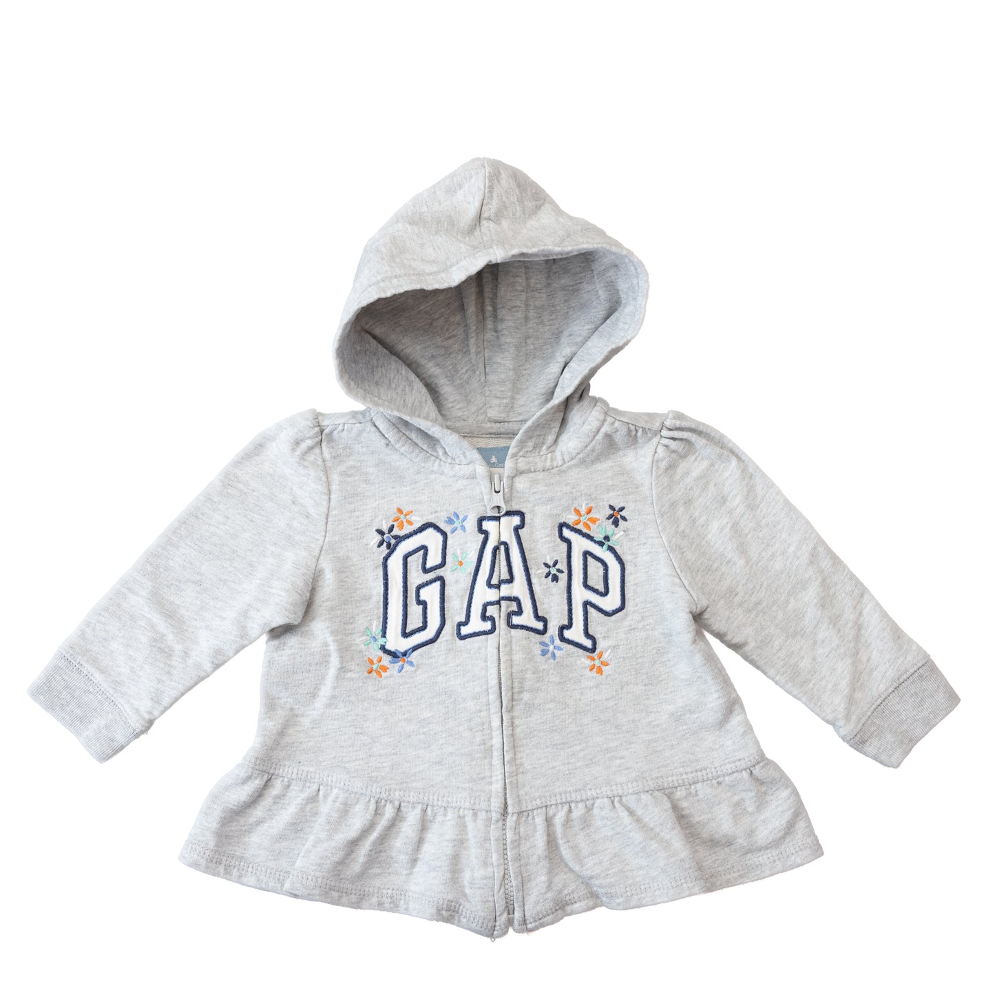 Veste à capuche grise brodée – Baby GAP – 6-12M