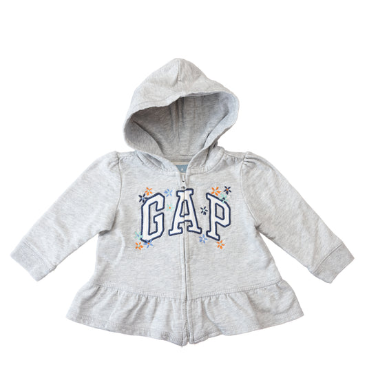 Veste à capuche grise brodée – Baby GAP – 6-12M