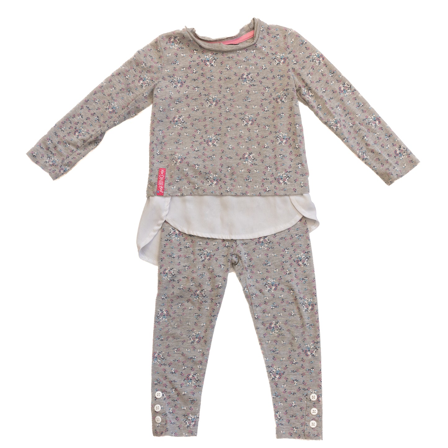 Ensemble floral gris avec blouse et legging – Preview – 2 ans