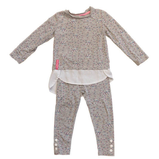 Ensemble floral gris avec blouse et legging – Preview – 2 ans