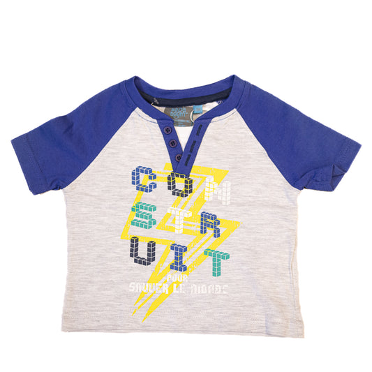 T-Shirt Bada Boom Construit Gris et Bleu 3M