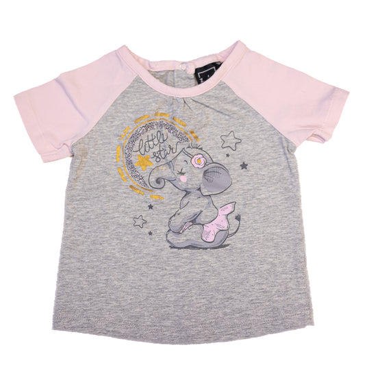 T-Shirt Gris et Rose 6M