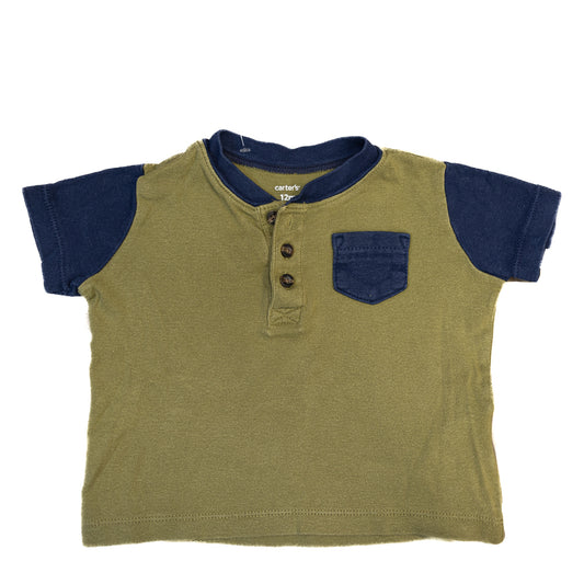 T-shirt vert avec poche bleue – Carter’s 12M