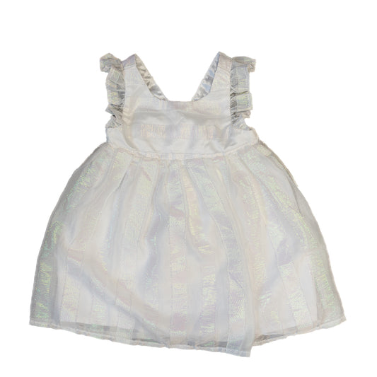 Robe à volants irisés – Blanc nacré 2T