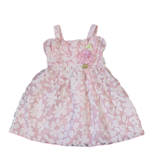Robe à fleurs imprimées – Rose et blanc 3T