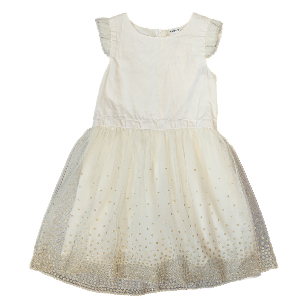 Robe en tulle à pois – Ivoire doré 4T