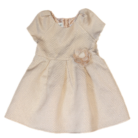 Robe texturée à fleur – Doré pâle 5T