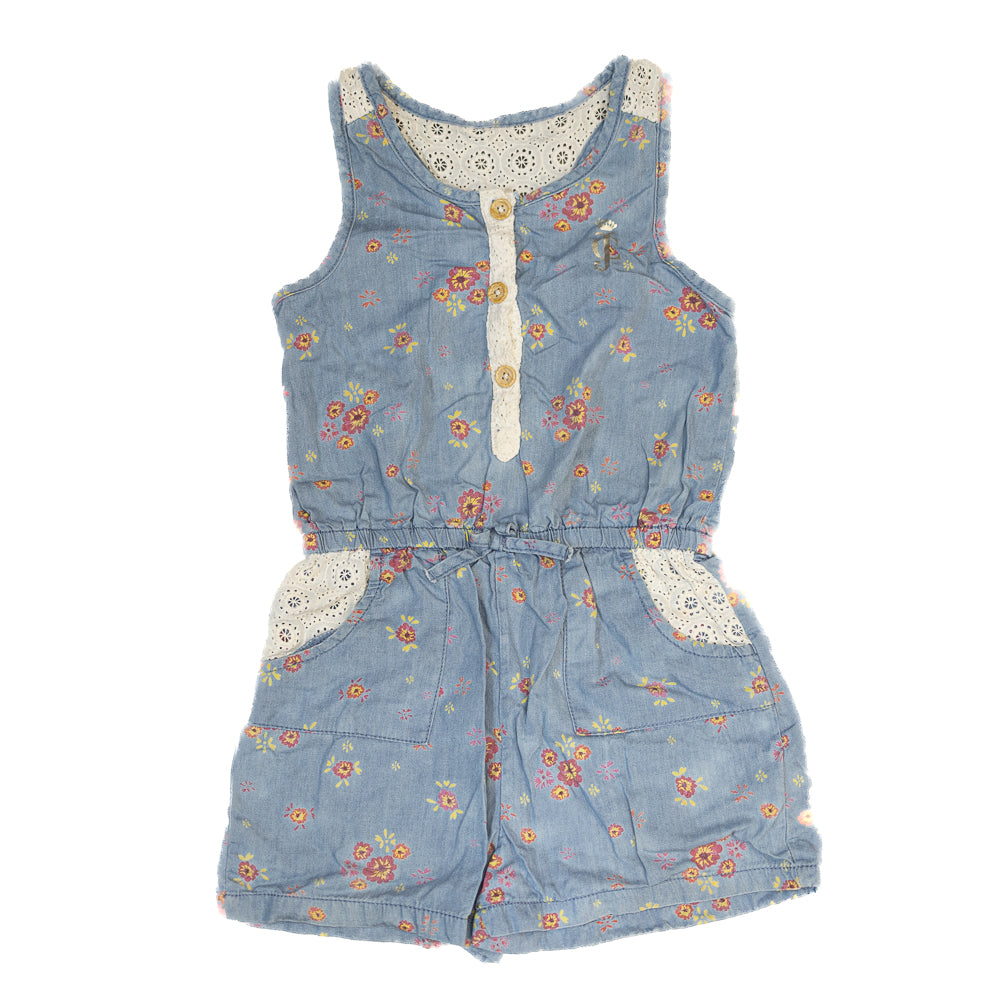 Combishort fleuri en denim – Bleu pâle - Juicy Couture 7 Ans