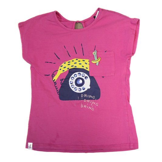T-shirt rose téléphone rétro 7 Ans